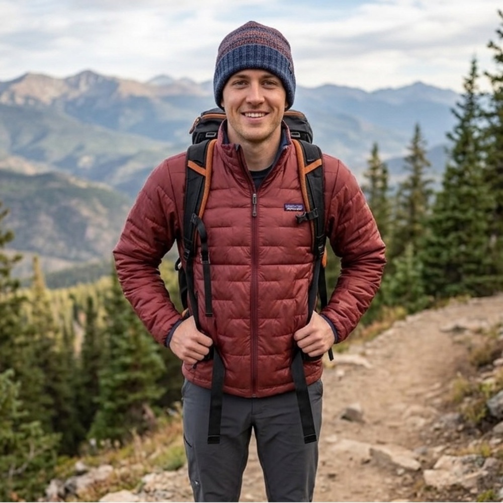 Patagonia Men's Micro Puff Jacket Outdoor Hiking Winter Layering Activewear